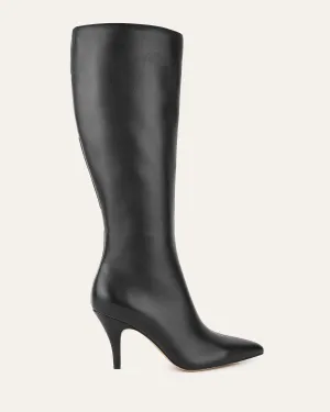 LOTUS KNEE BOOTS BLACK LEATHER Jo Mercer