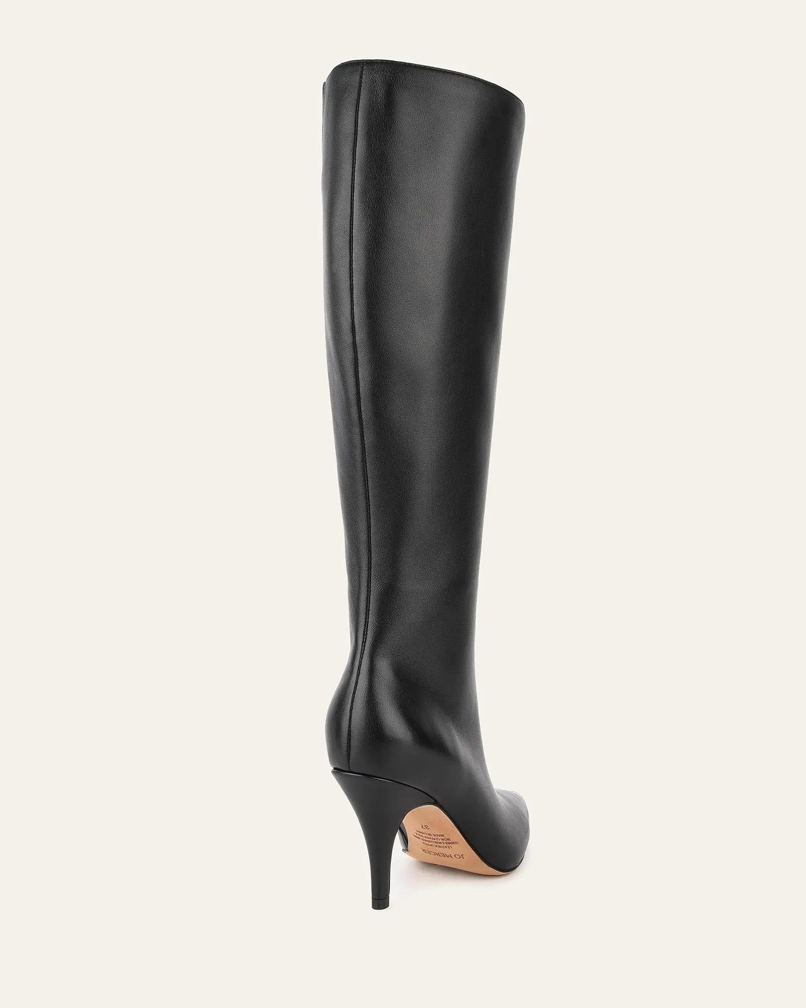 LOTUS KNEE BOOTS BLACK LEATHER Jo Mercer