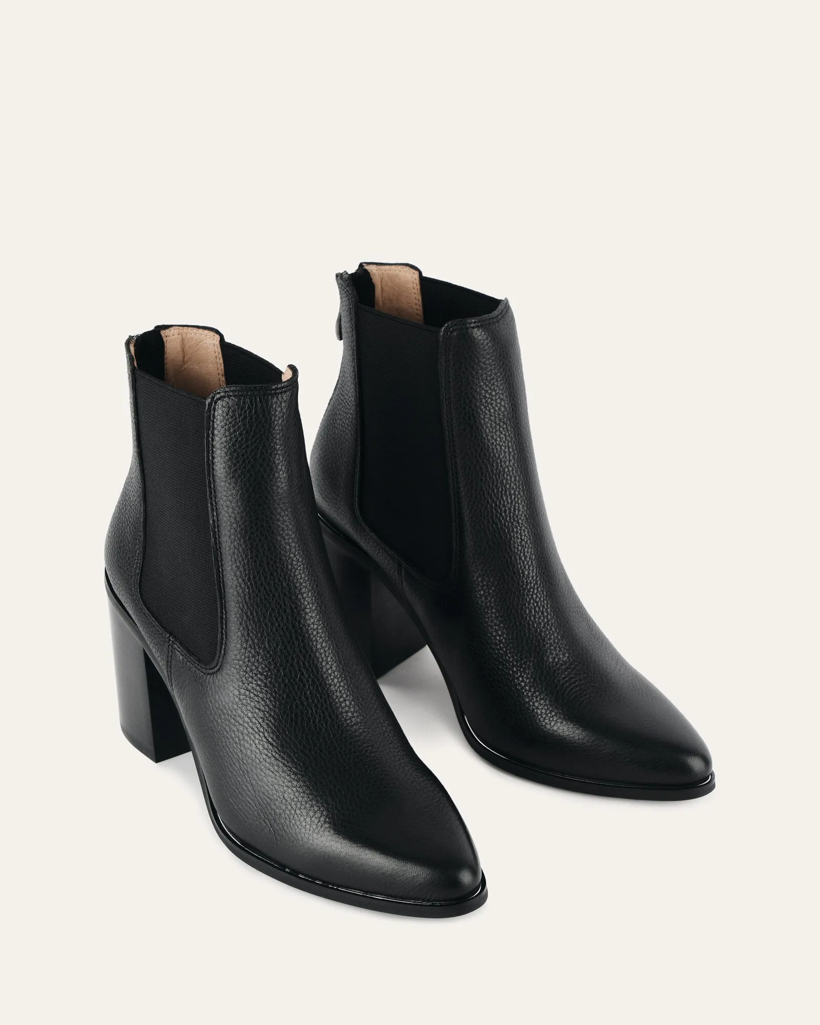 LOVER HIGH ANKLE BOOTS BLACK LEATHER Jo Mercer