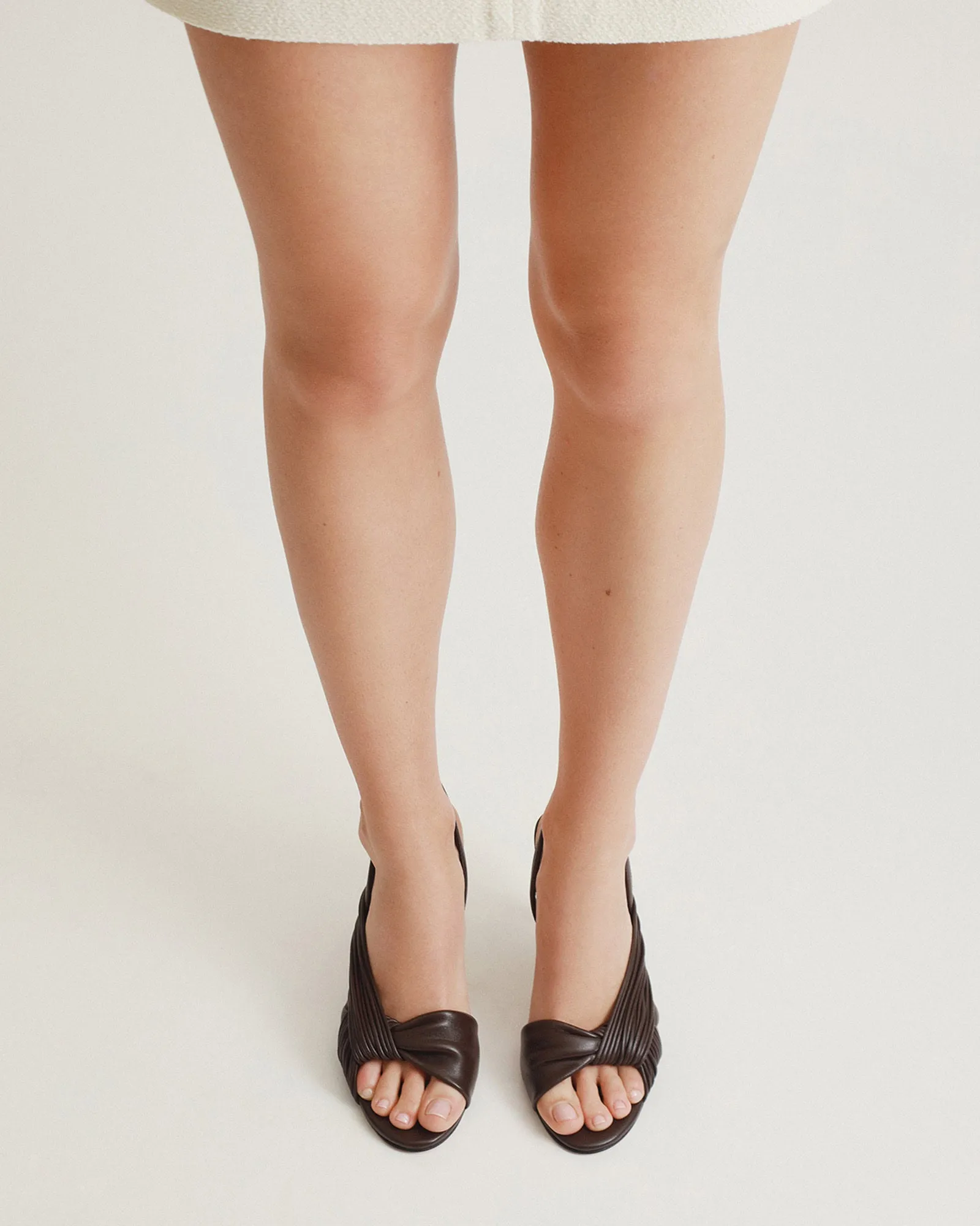 LUCKY HIGH HEEL SANDALS CACAO LEATHER Jo Mercer