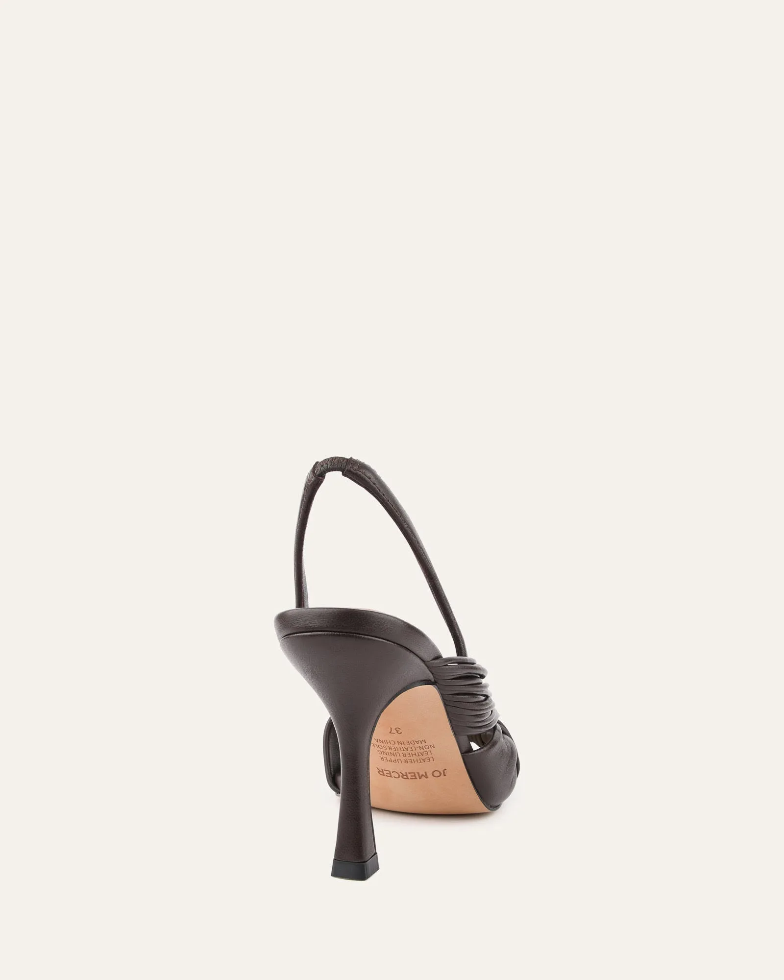 LUCKY HIGH HEEL SANDALS CACAO LEATHER Jo Mercer