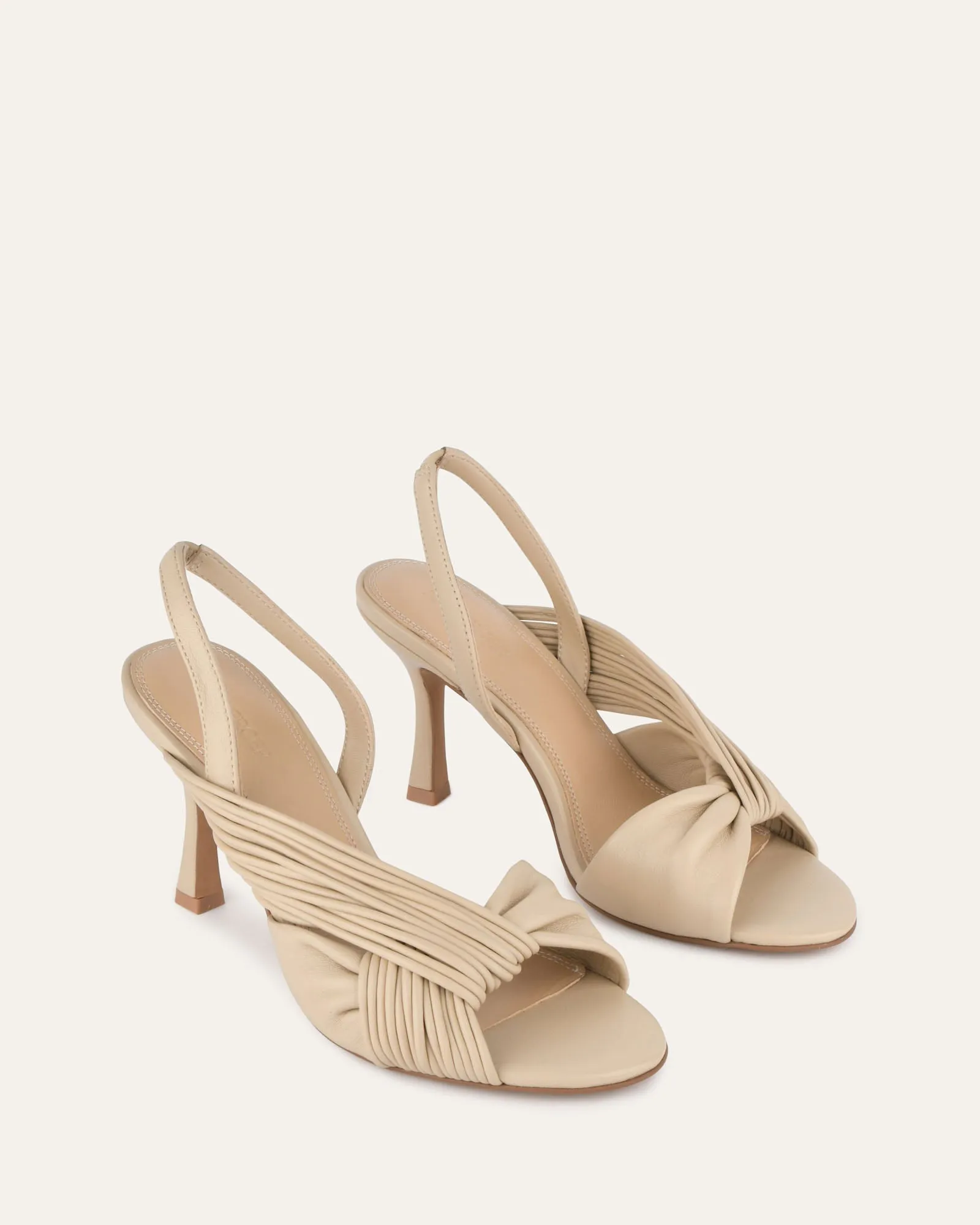 LUCKY HIGH HEEL SANDALS SAND LEATHER Jo Mercer