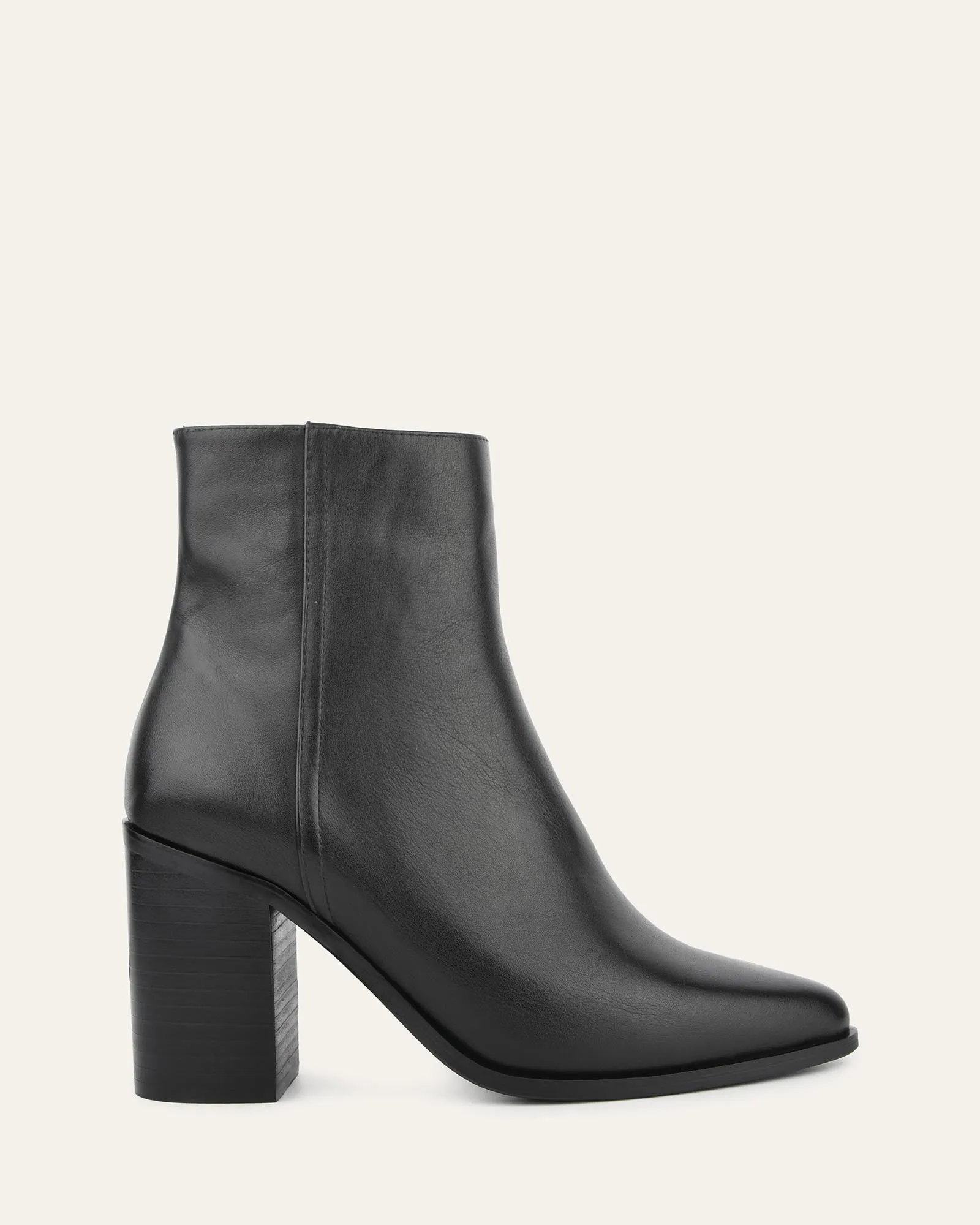 LUNA HIGH ANKLE BOOTS BLACK LEATHER Jo Mercer