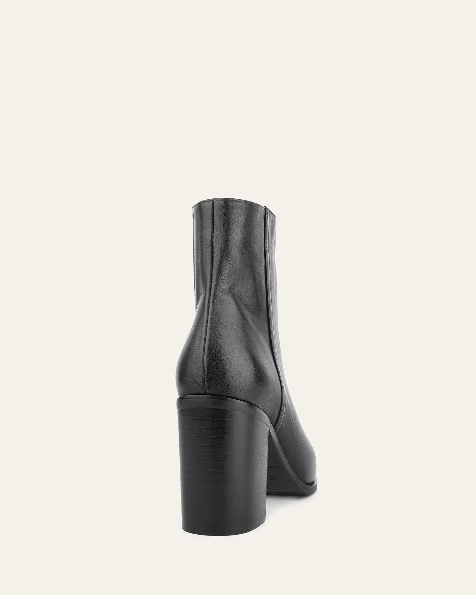 LUNA HIGH ANKLE BOOTS BLACK LEATHER Jo Mercer