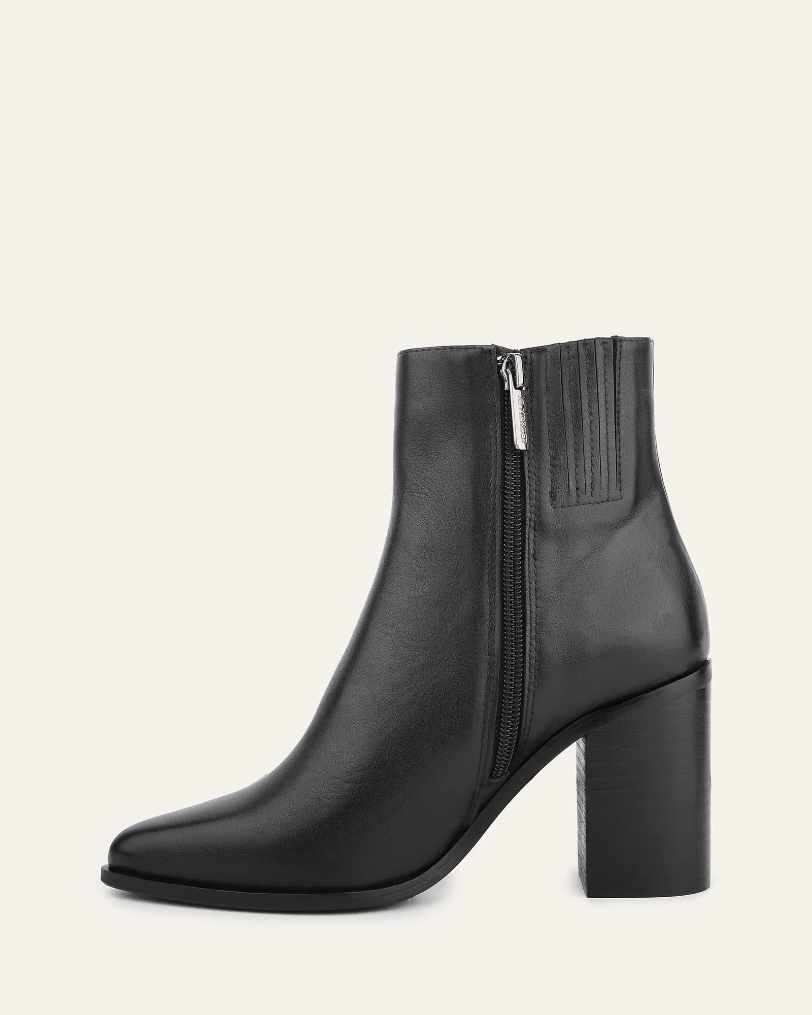 LUNA HIGH ANKLE BOOTS BLACK LEATHER Jo Mercer