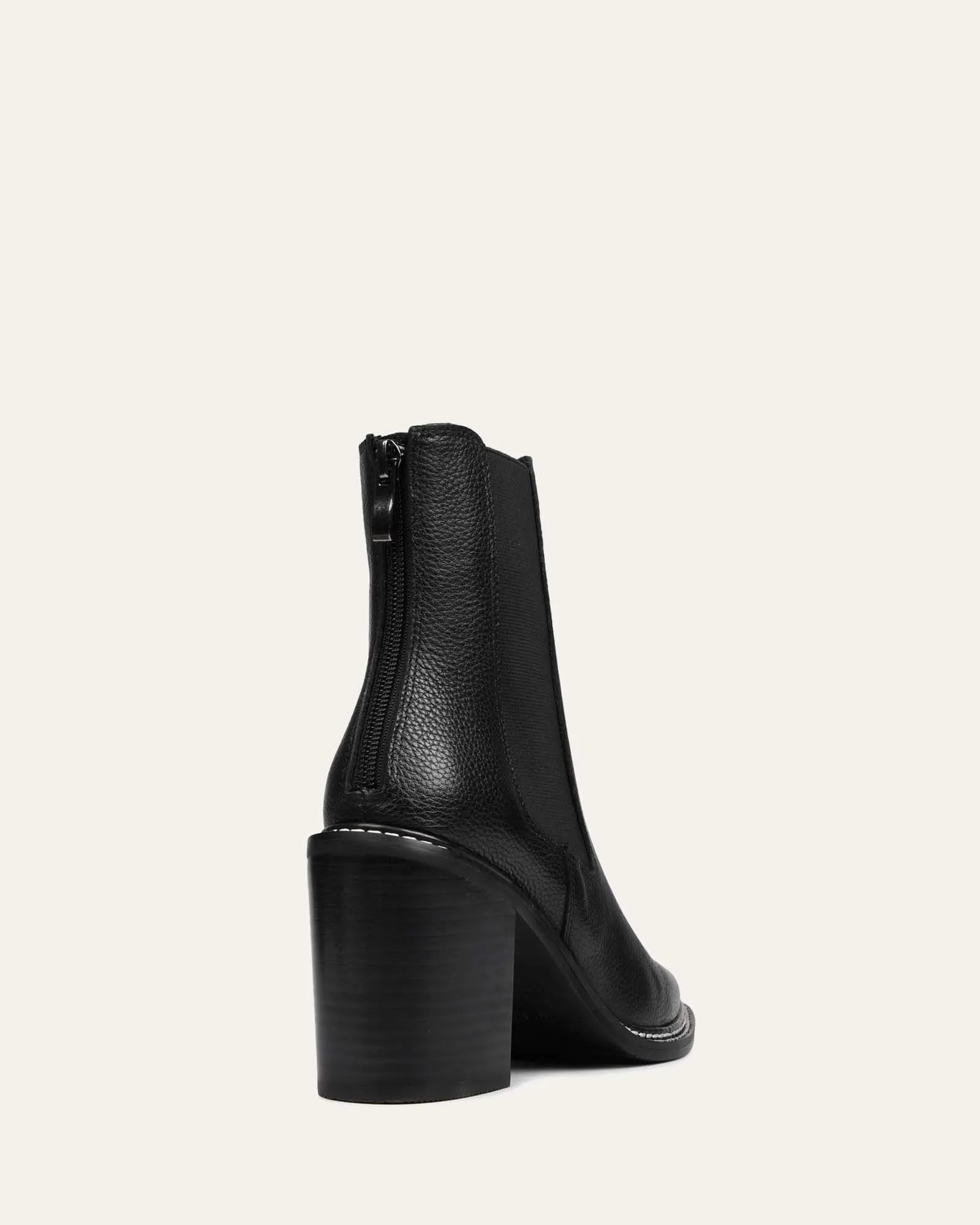 LUXE HIGH ANKLE BOOTS BLACK LEATHER Jo Mercer