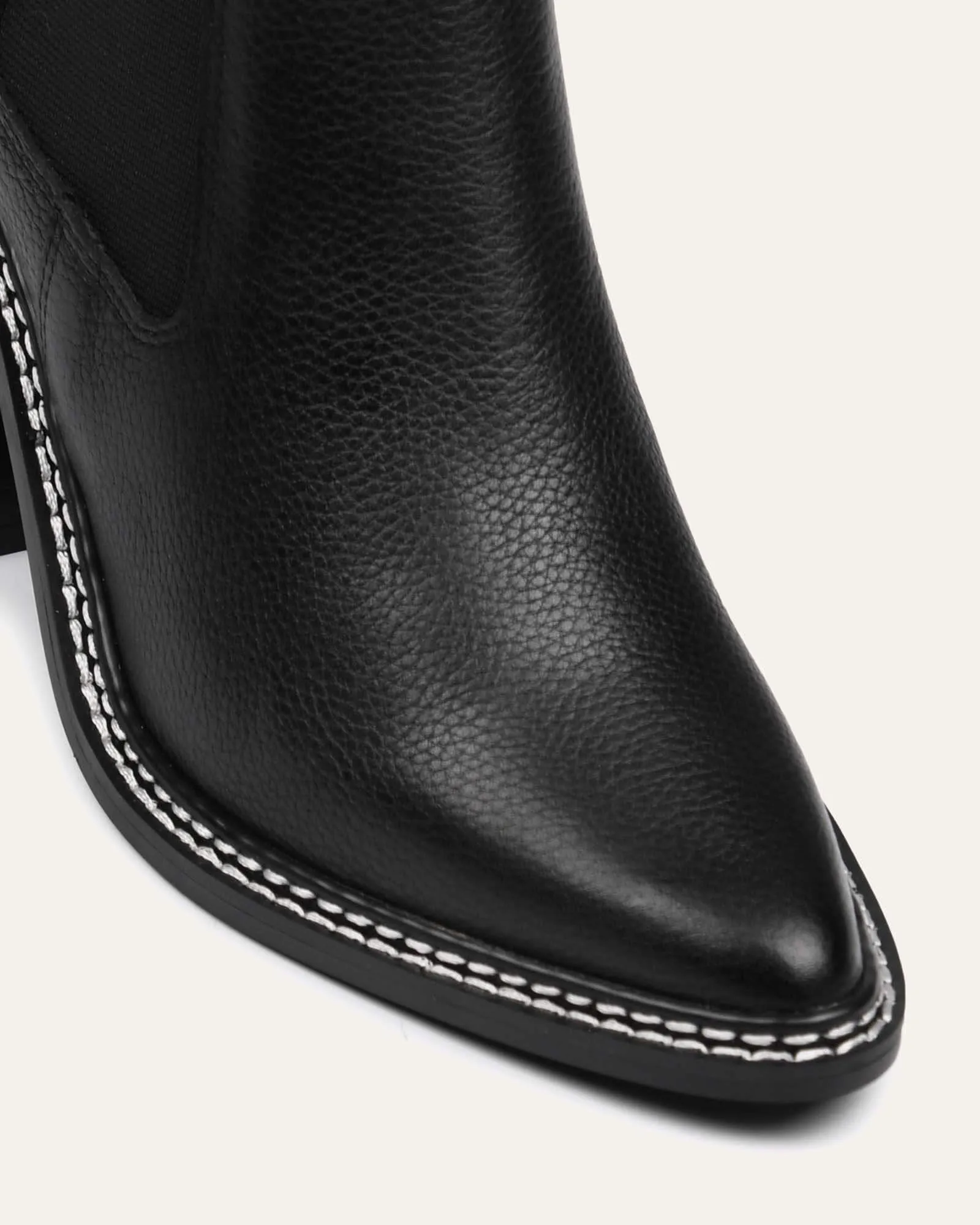 LUXE HIGH ANKLE BOOTS BLACK LEATHER Jo Mercer