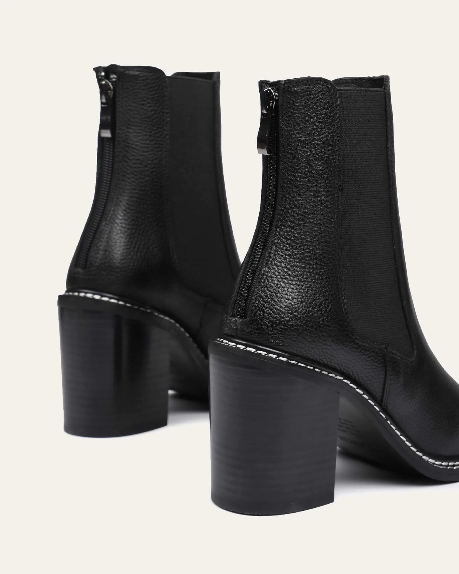 LUXE HIGH ANKLE BOOTS BLACK LEATHER Jo Mercer
