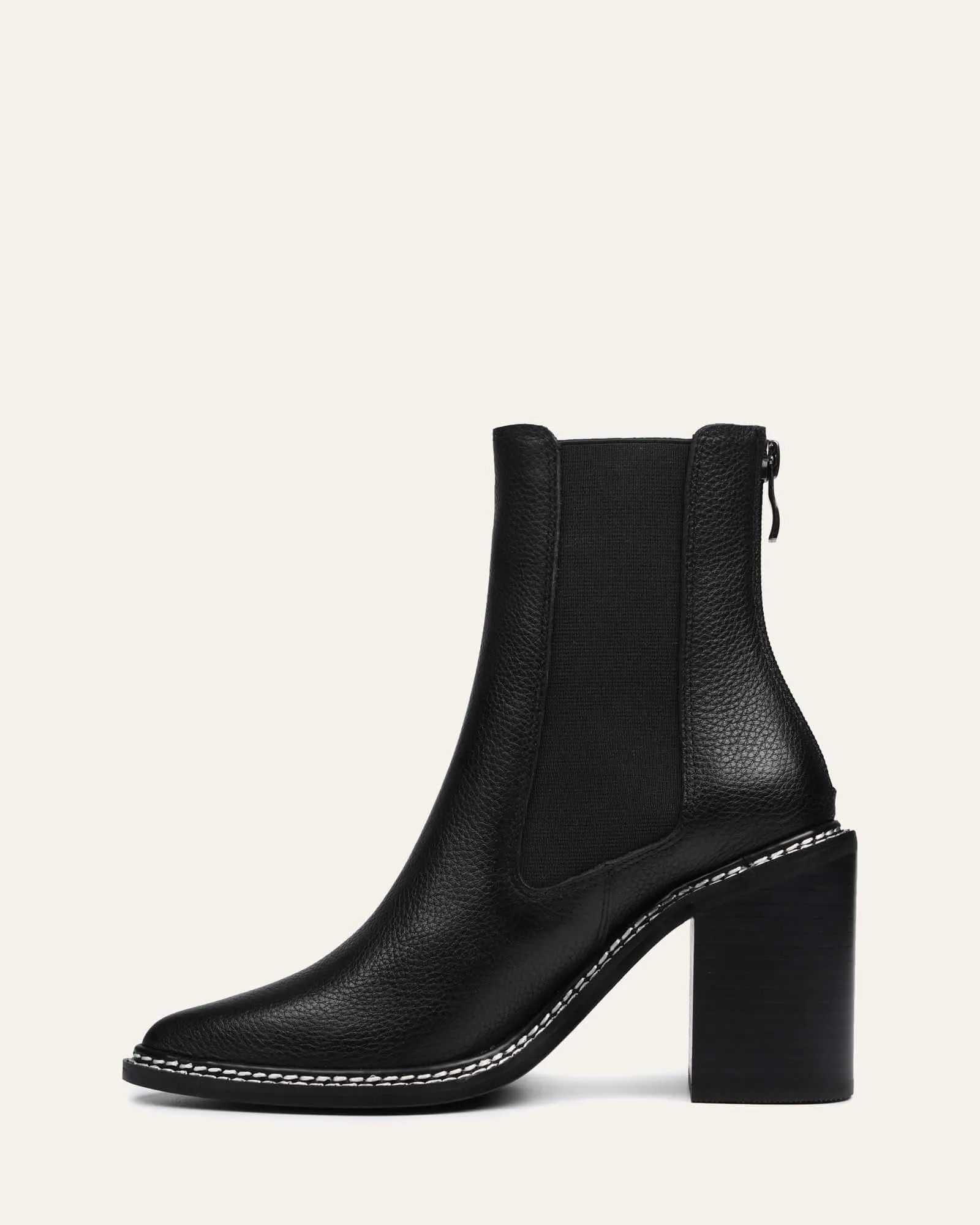 LUXE HIGH ANKLE BOOTS BLACK LEATHER Jo Mercer