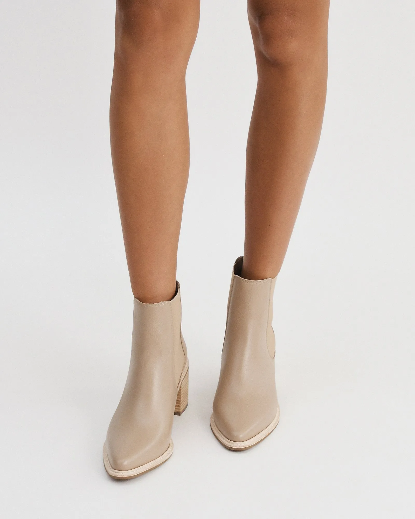 LUXE HIGH ANKLE BOOTS TAUPE LEATHER Jo Mercer
