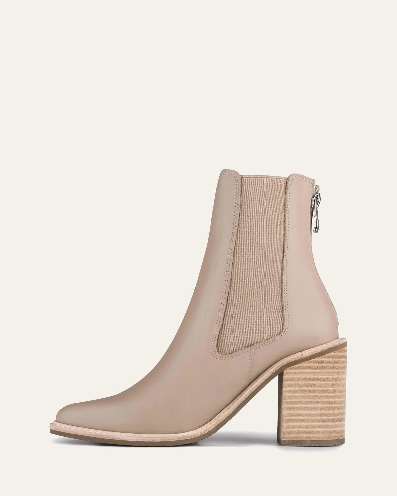 LUXE HIGH ANKLE BOOTS TAUPE LEATHER Jo Mercer