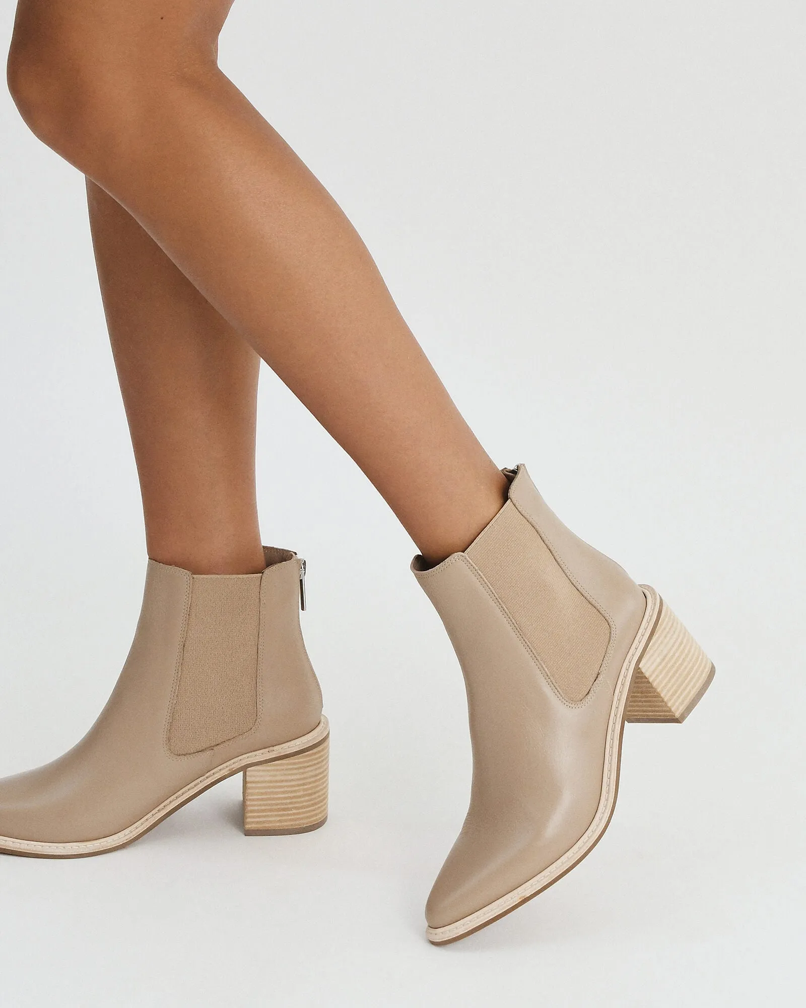 LUXE HIGH ANKLE BOOTS TAUPE LEATHER Jo Mercer