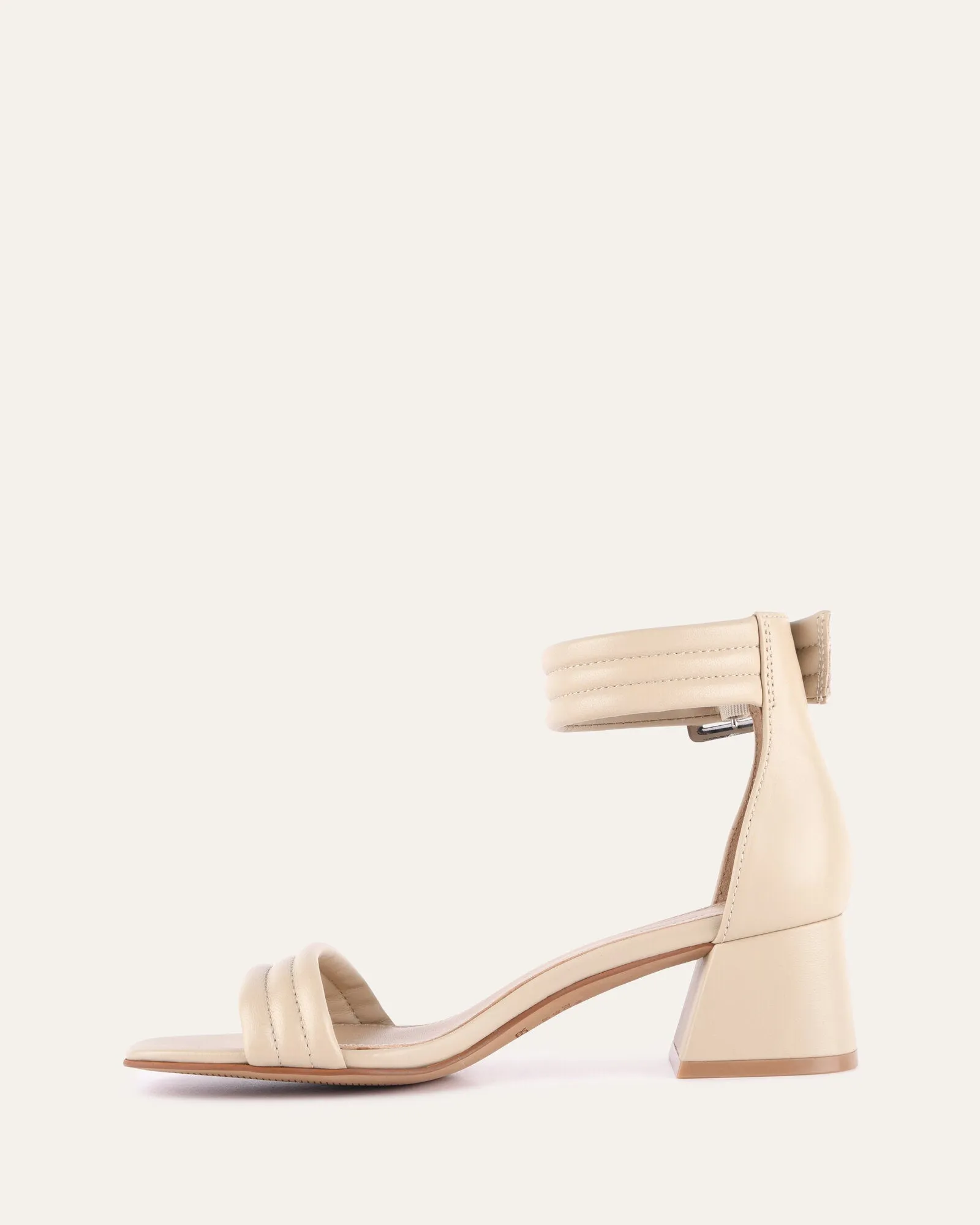 LYRIC MID HEEL SANDALS SAND LEATHER Jo Mercer