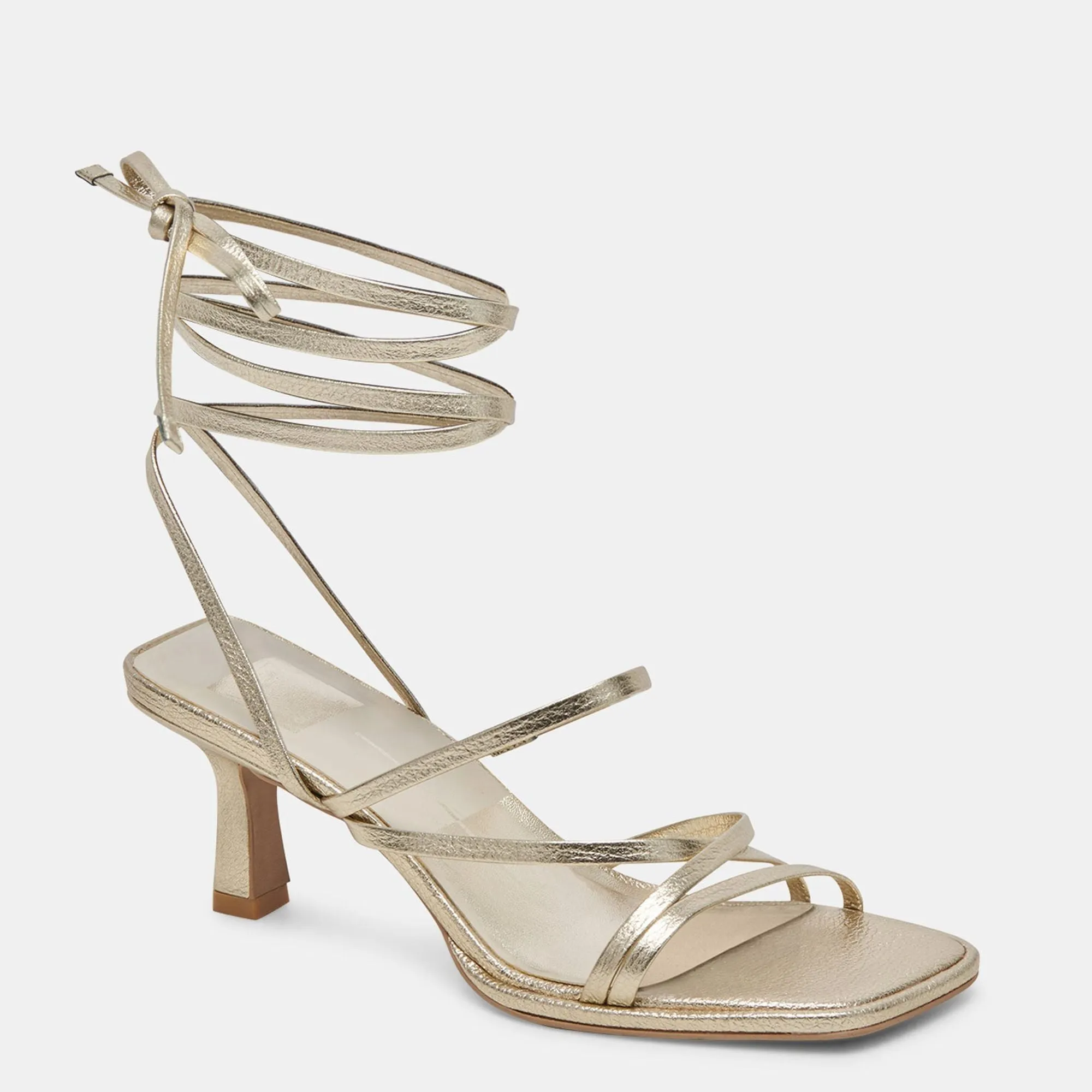 Malabo Heels Platinum Metallic Leather