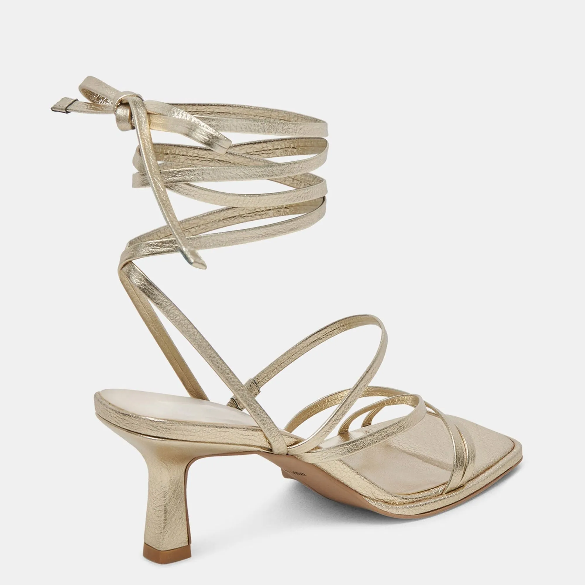 Malabo Heels Platinum Metallic Leather
