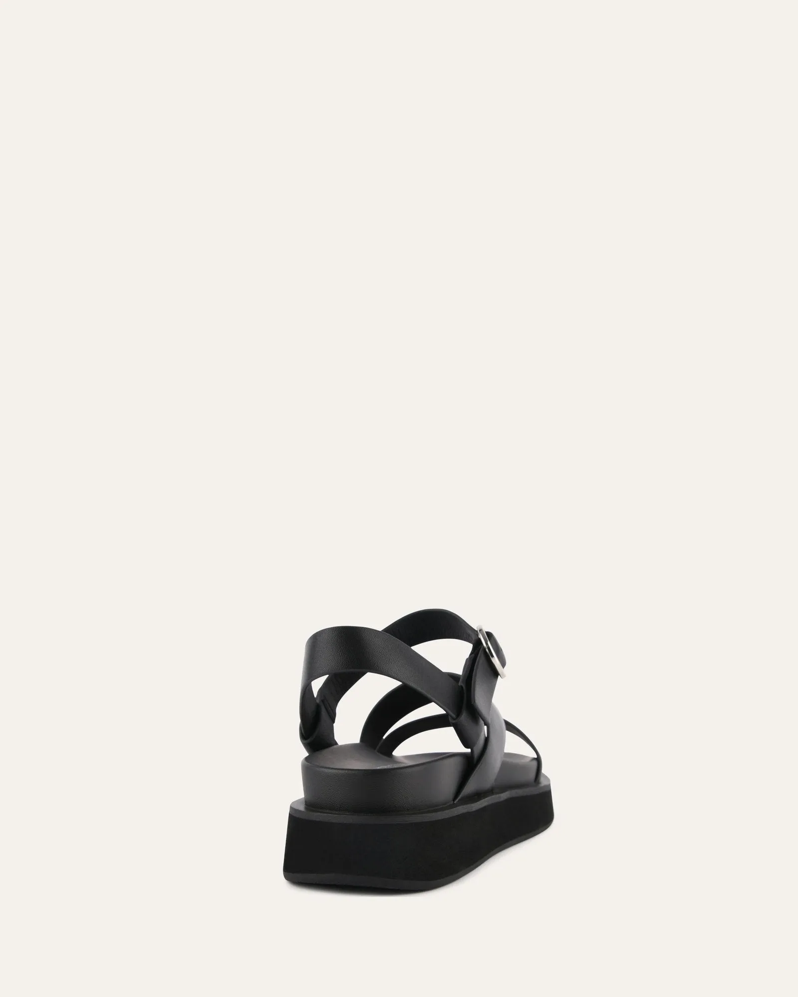 MARAIS FLAT SANDALS BLACK LEATHER Jo Mercer
