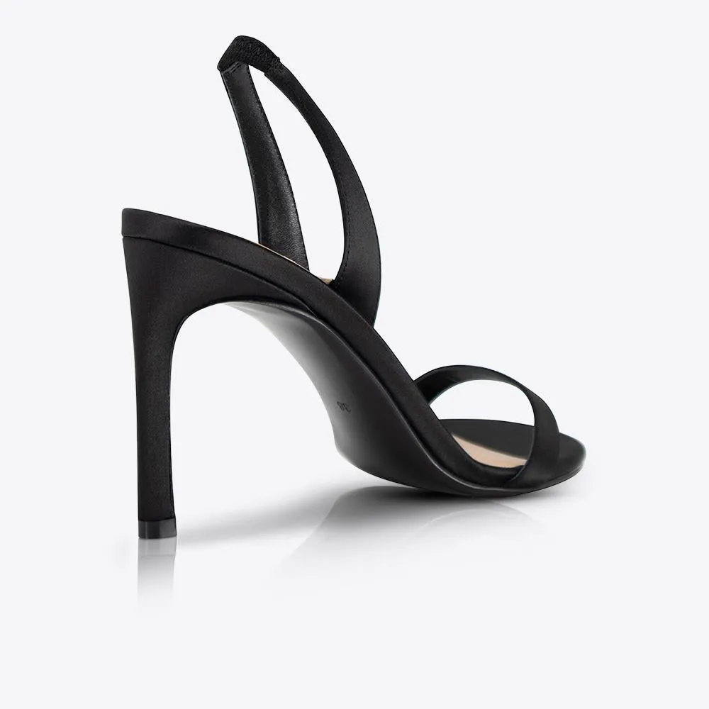 Martini Heel Black Satin SOL SANA
