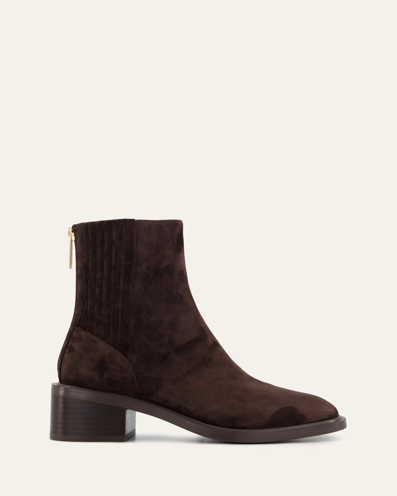 MASON FLAT ANKLE BOOTS BITTER CHOC SUEDE Jo Mercer