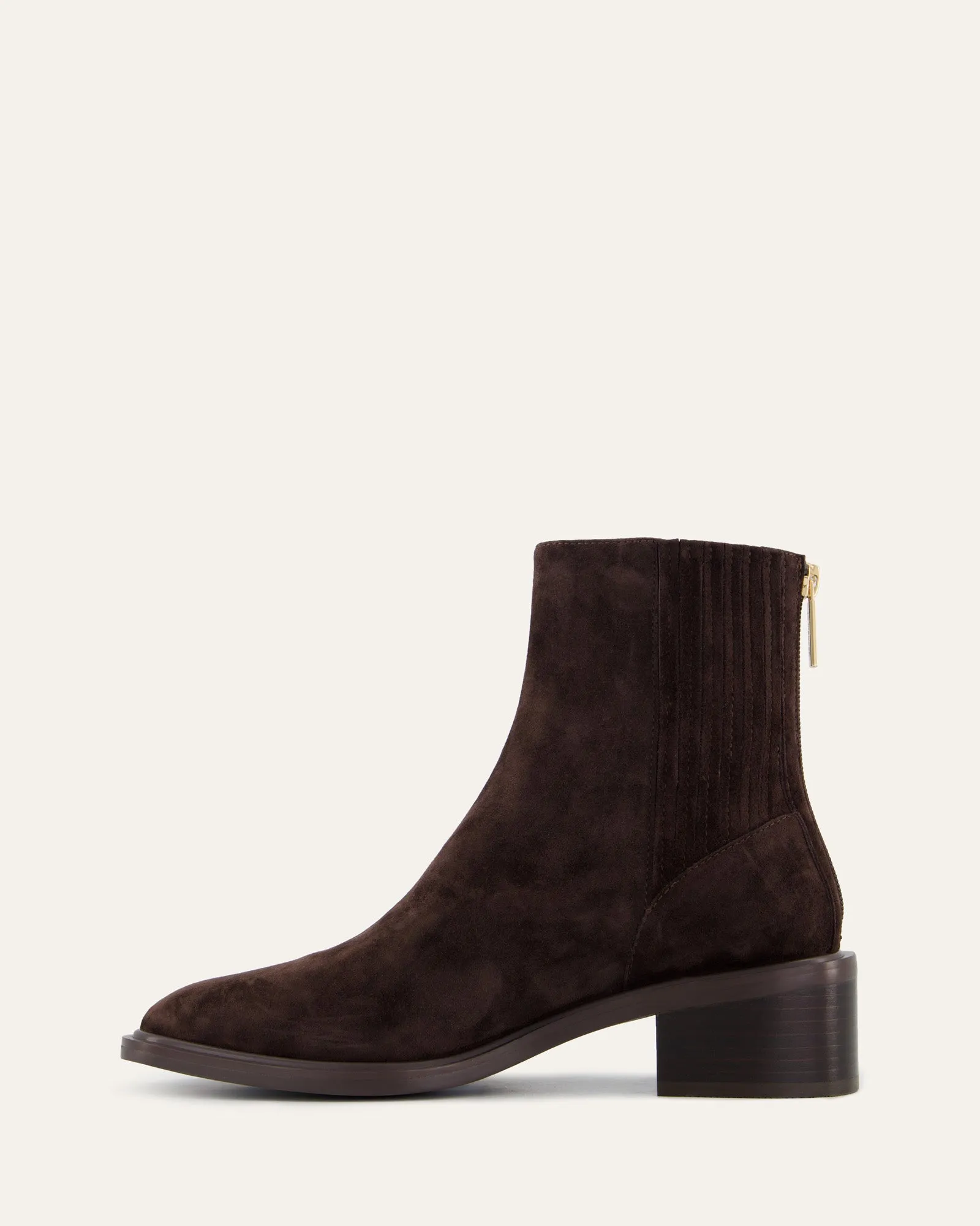 MASON FLAT ANKLE BOOTS BITTER CHOC SUEDE Jo Mercer
