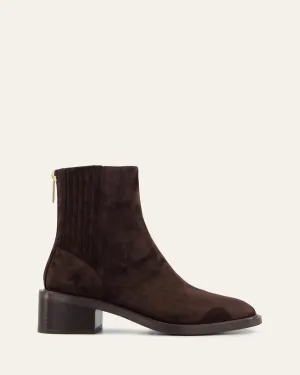 MASON FLAT ANKLE BOOTS BITTER CHOC SUEDE Jo Mercer