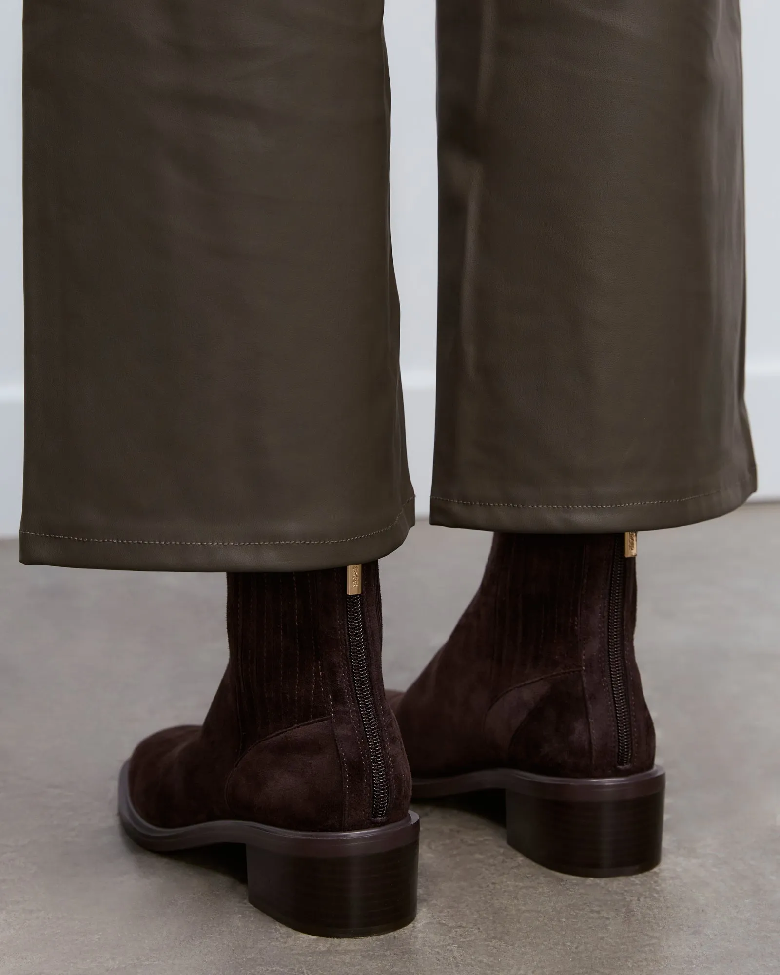 MASON FLAT ANKLE BOOTS BITTER CHOC SUEDE Jo Mercer