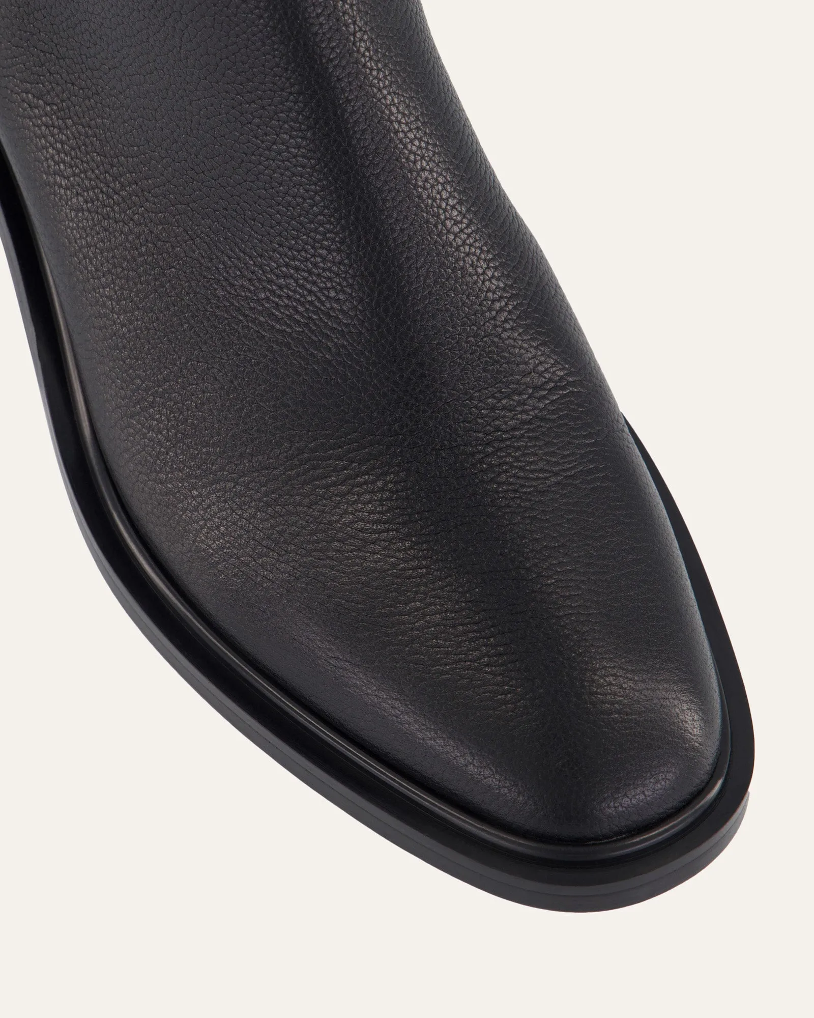 MASON FLAT ANKLE BOOTS BLACK LEATHER Jo Mercer