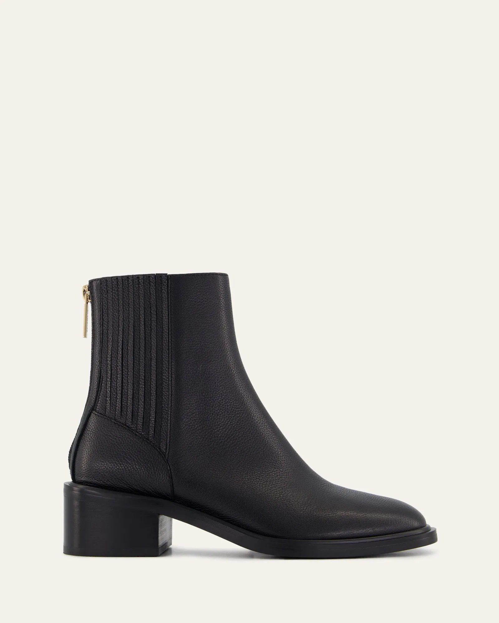 MASON FLAT ANKLE BOOTS BLACK LEATHER Jo Mercer