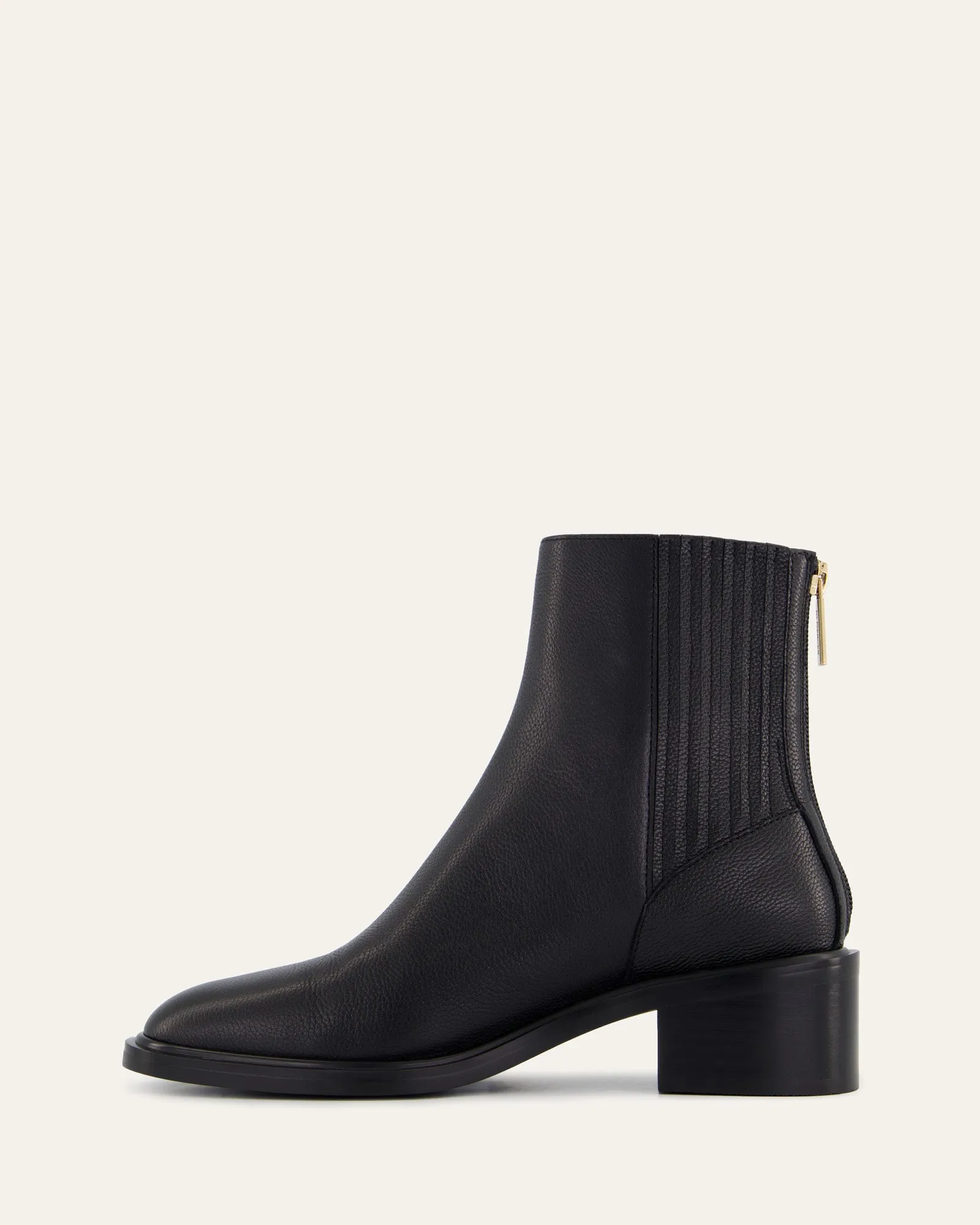 MASON FLAT ANKLE BOOTS BLACK LEATHER Jo Mercer