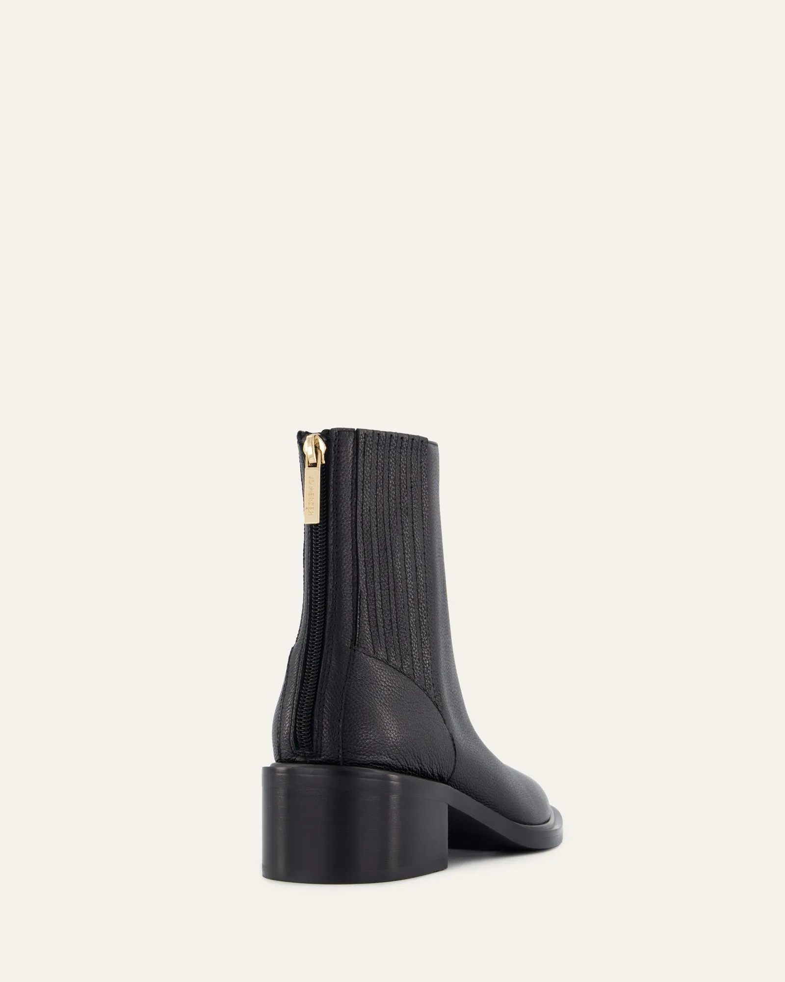 MASON FLAT ANKLE BOOTS BLACK LEATHER Jo Mercer
