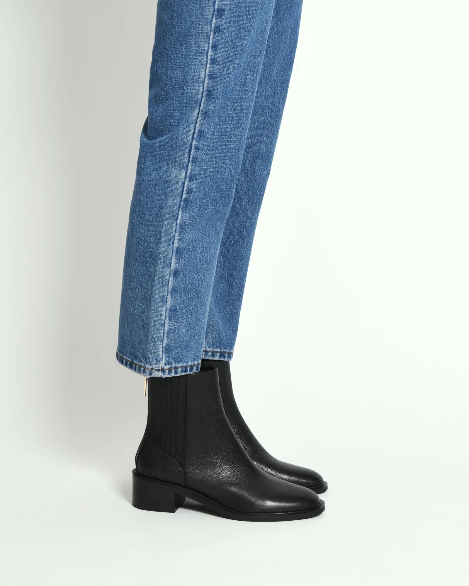 MASON FLAT ANKLE BOOTS BLACK LEATHER Jo Mercer