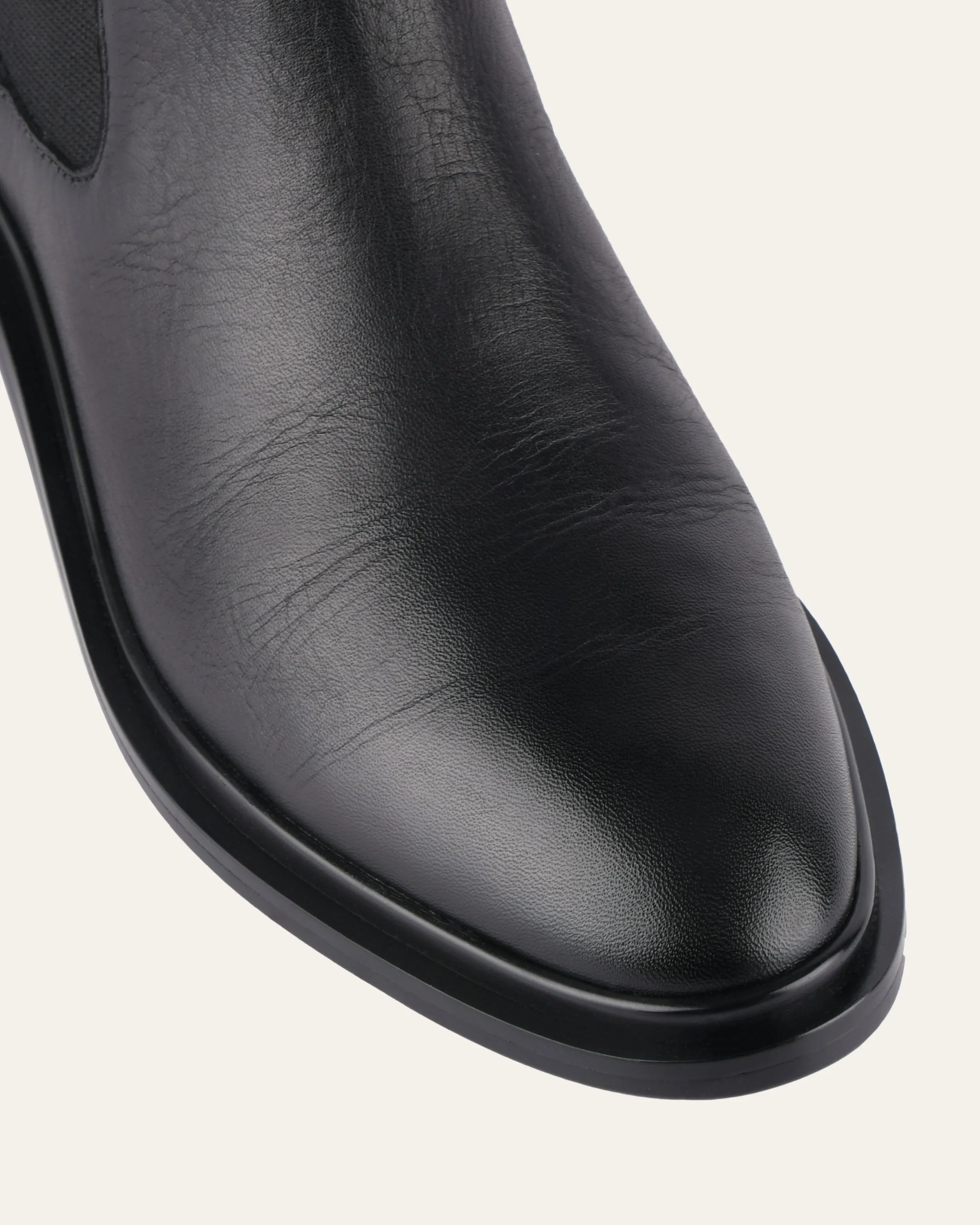 MELROSE FLAT ANKLE BOOTS BLACK LEATHER Jo Mercer