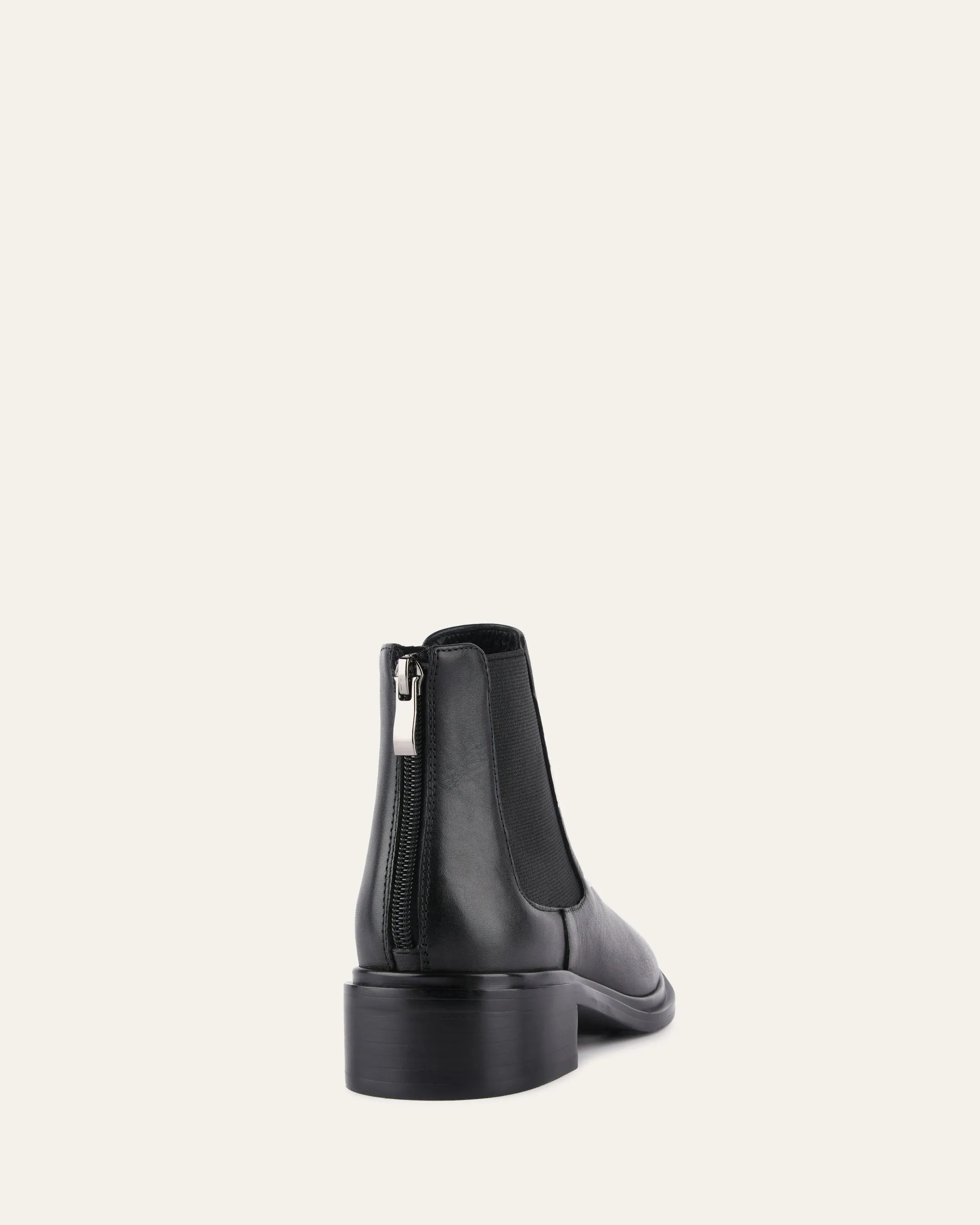 MELROSE FLAT ANKLE BOOTS BLACK LEATHER Jo Mercer