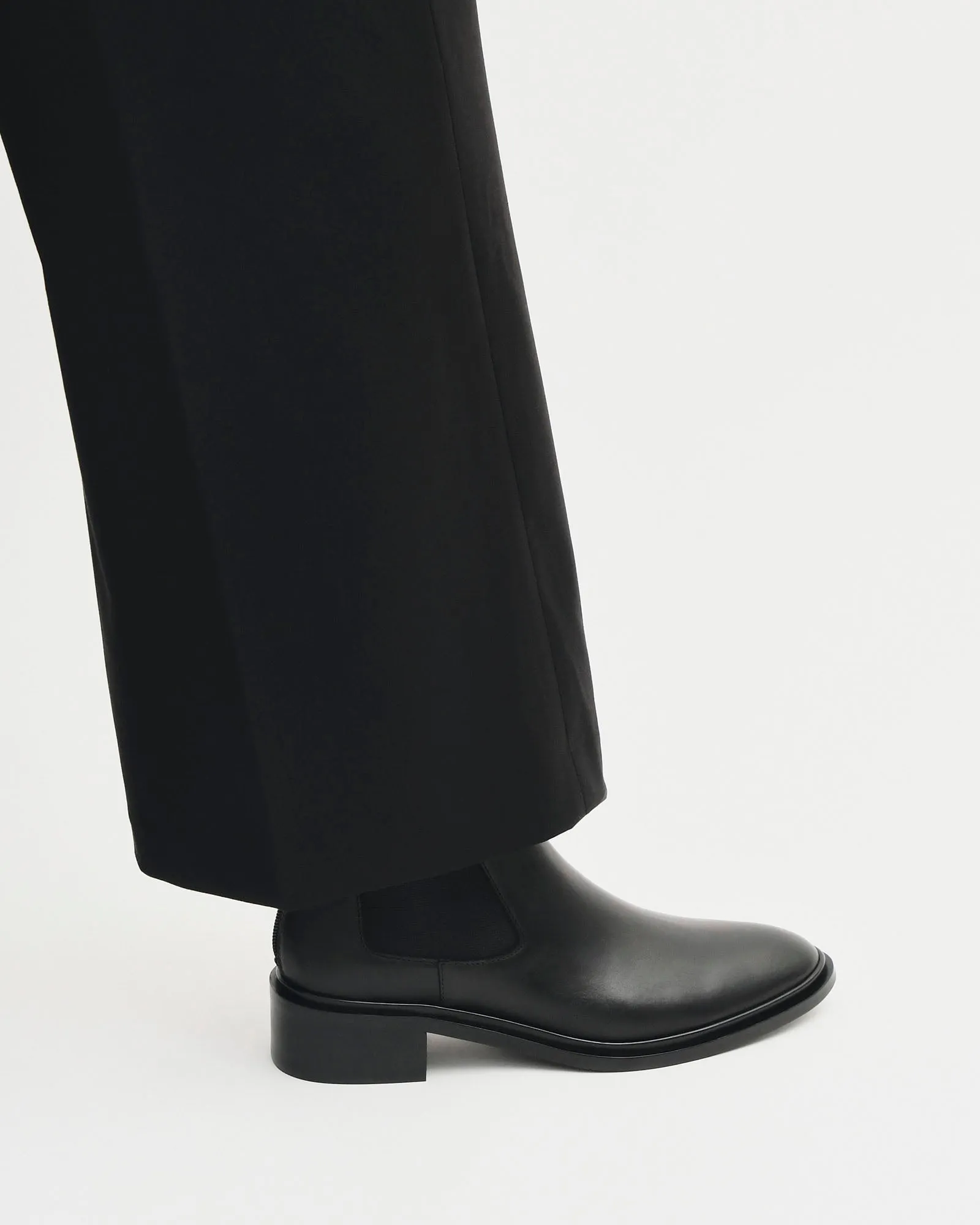 MELROSE FLAT ANKLE BOOTS BLACK LEATHER Jo Mercer