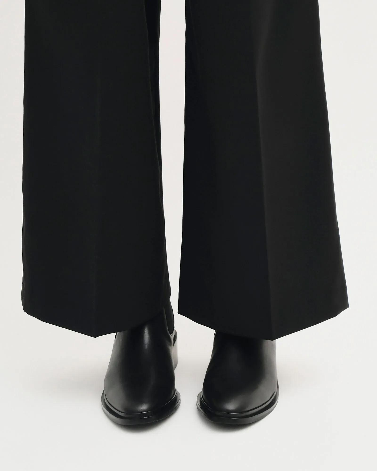 MELROSE FLAT ANKLE BOOTS BLACK LEATHER Jo Mercer