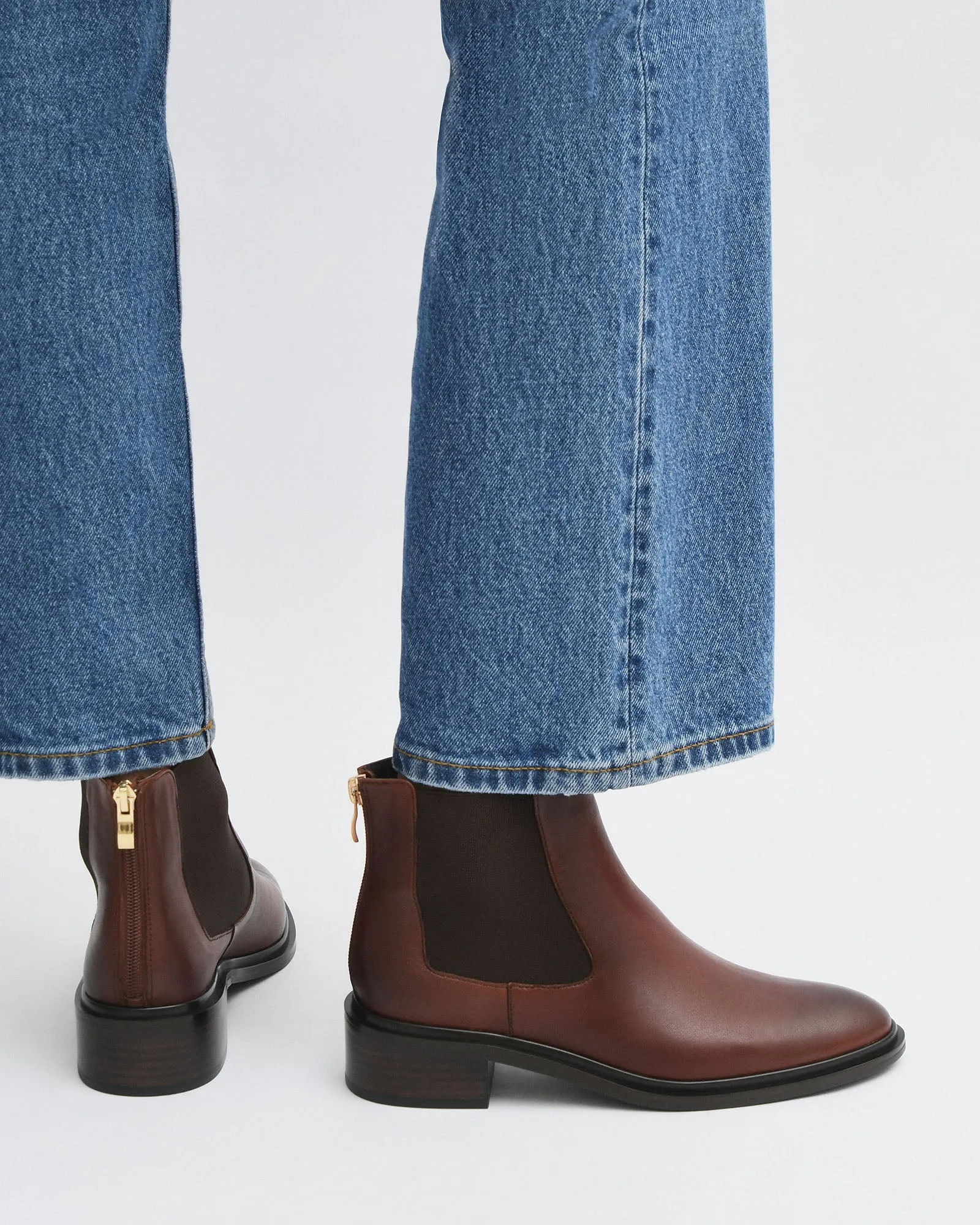 MELROSE FLAT ANKLE BOOTS CHESTNUT LEATHER Jo Mercer