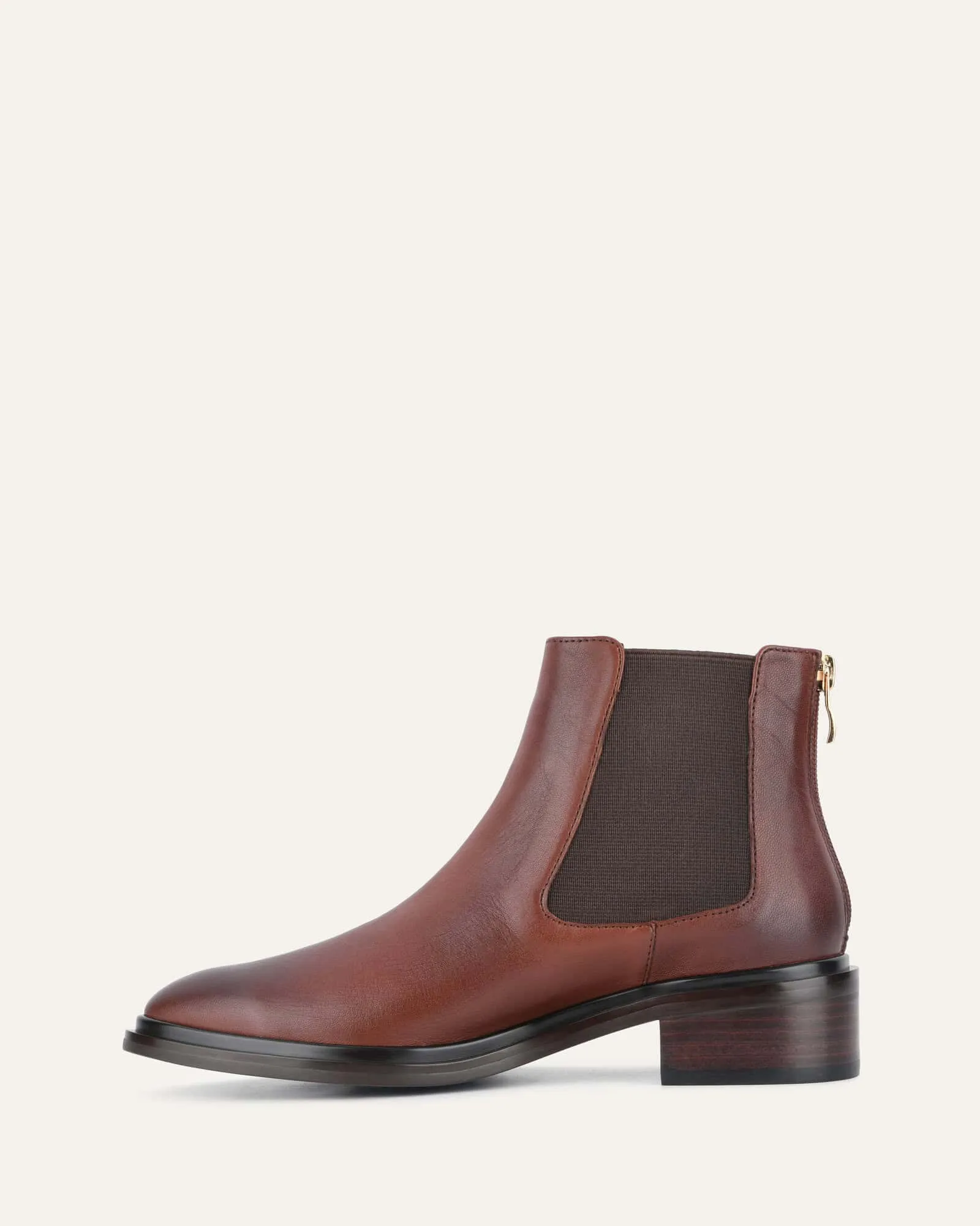 MELROSE FLAT ANKLE BOOTS CHESTNUT LEATHER Jo Mercer