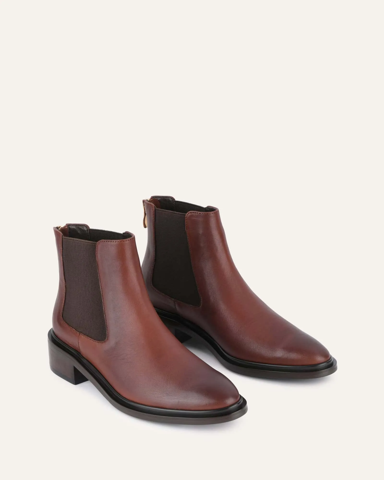 MELROSE FLAT ANKLE BOOTS CHESTNUT LEATHER Jo Mercer