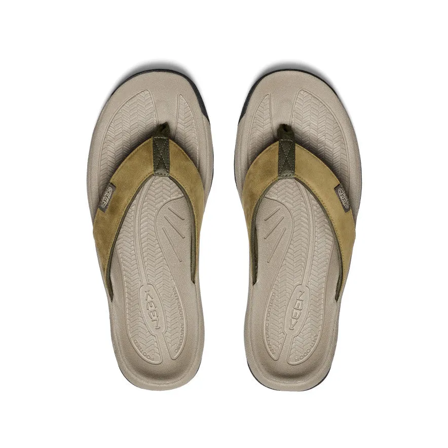 Men's Kona Leather Flip-Flop  |  Martini Olive/Forest Night KEEN