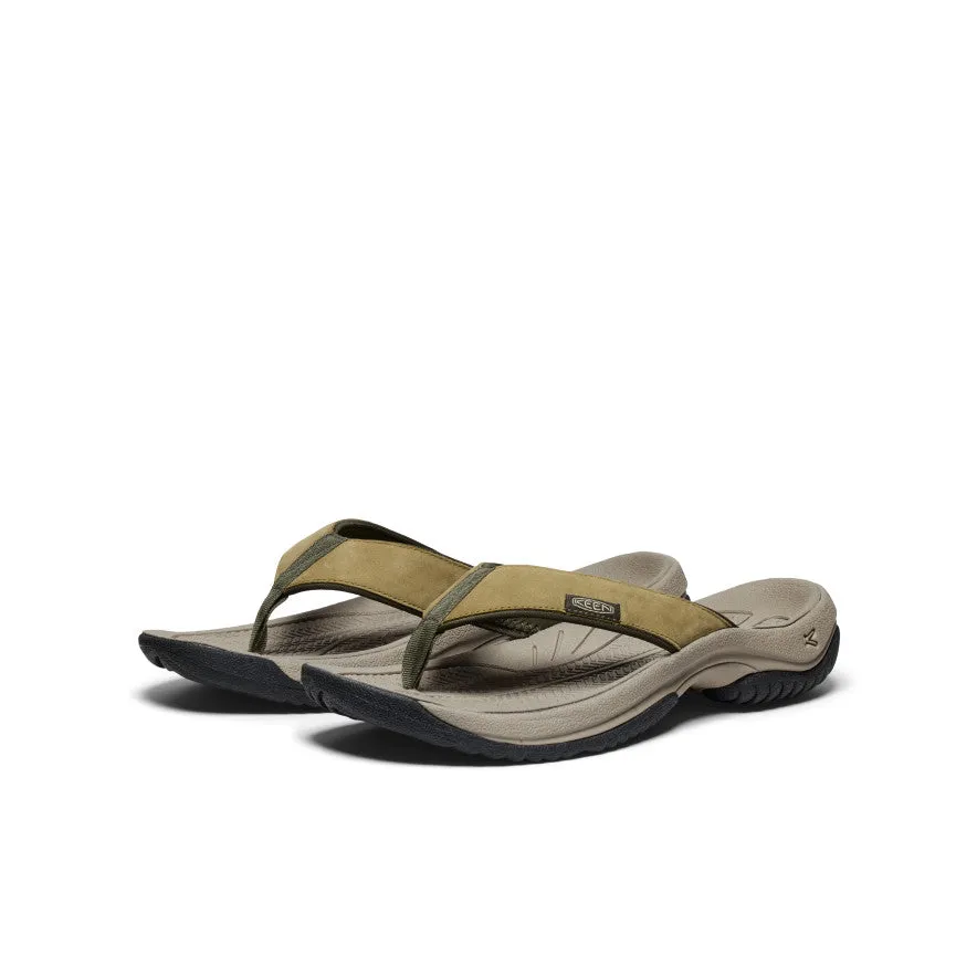 Men's Kona Leather Flip-Flop  |  Martini Olive/Forest Night KEEN