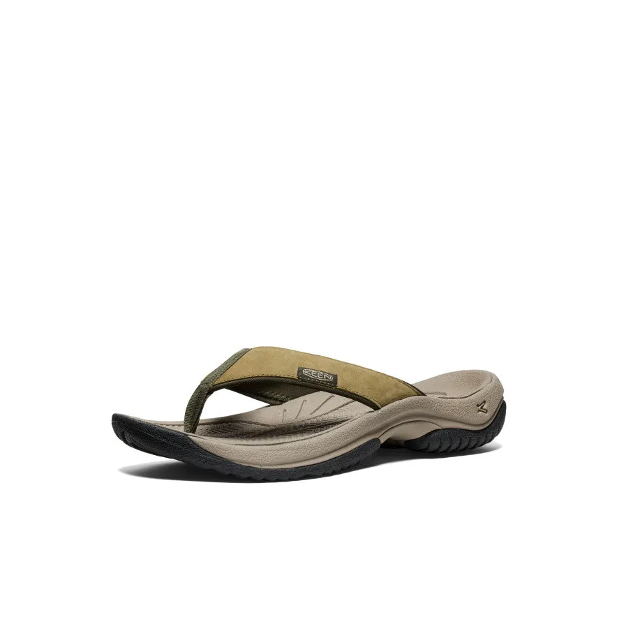Men's Kona Leather Flip-Flop  |  Martini Olive/Forest Night KEEN
