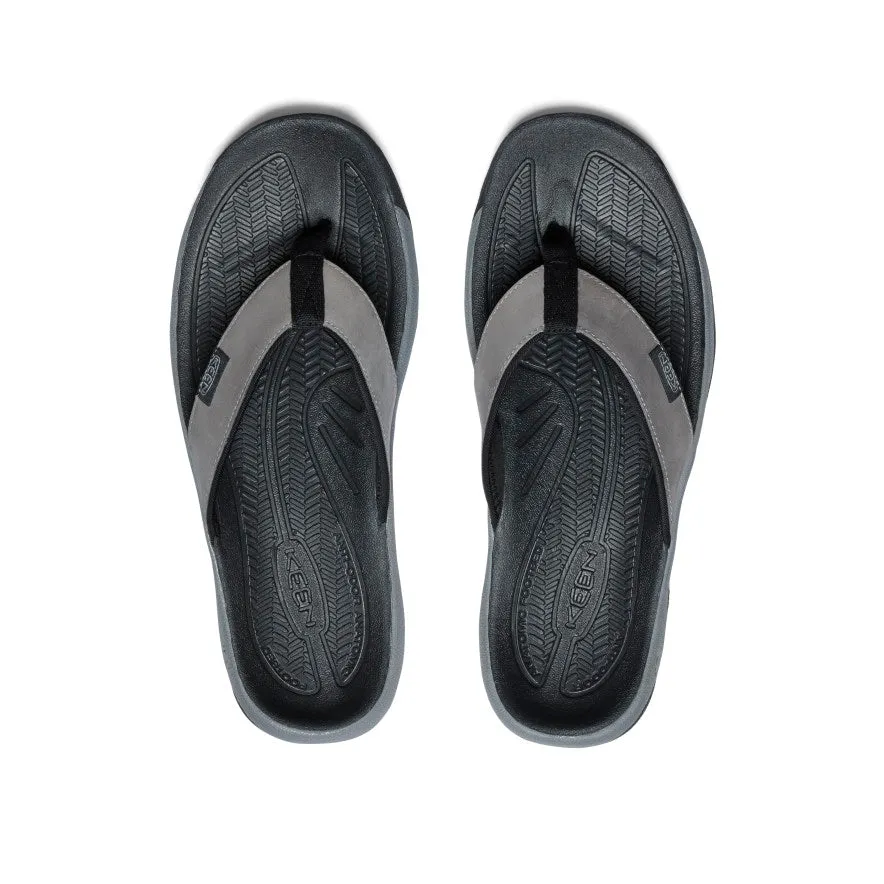 Men's Kona Leather Flip-Flop  |  Steel Grey/Black KEEN