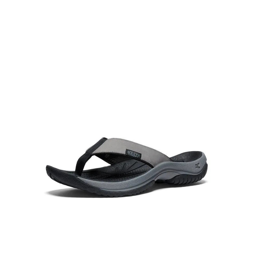 Men's Kona Leather Flip-Flop  |  Steel Grey/Black KEEN