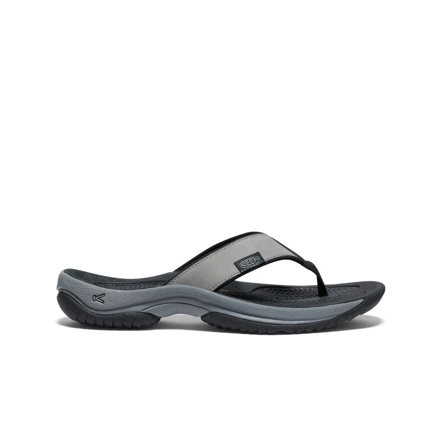 Men's Kona Leather Flip-Flop  |  Steel Grey/Black KEEN