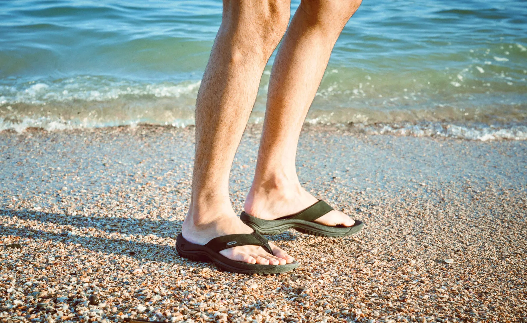Men's Kona Leather Flip-Flop  |  Steel Grey/Black KEEN