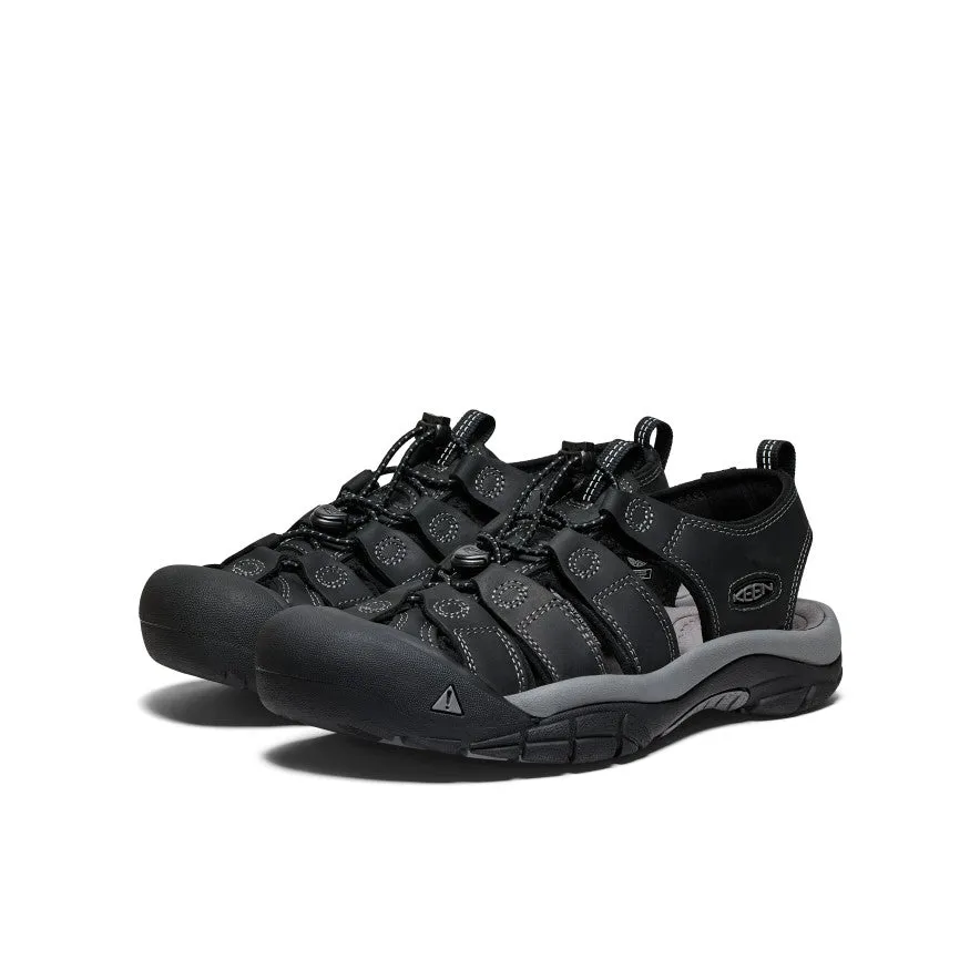 Men's Newport Leather Sandal  |  Black/Steel Grey KEEN