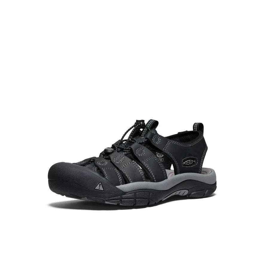 Men's Newport Leather Sandal  |  Black/Steel Grey KEEN