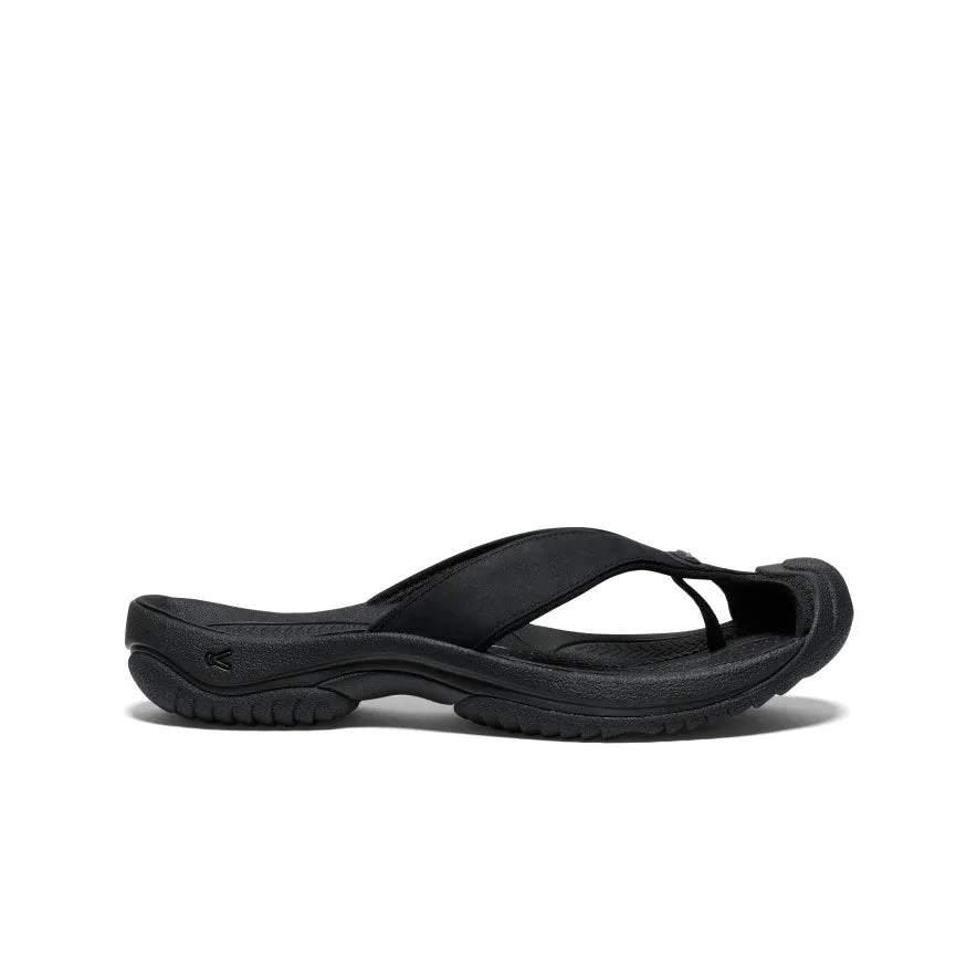 Men's Waimea Leather Flip-Flop  |  Black/Black KEEN