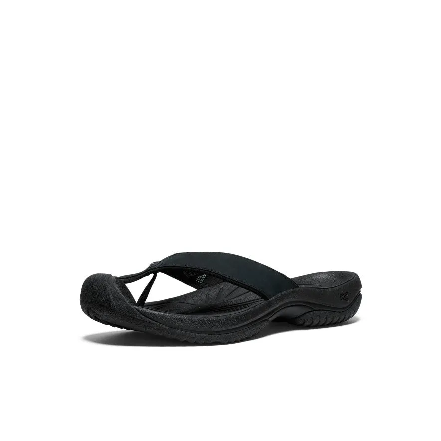 Men's Waimea Leather Flip-Flop  |  Black/Black KEEN