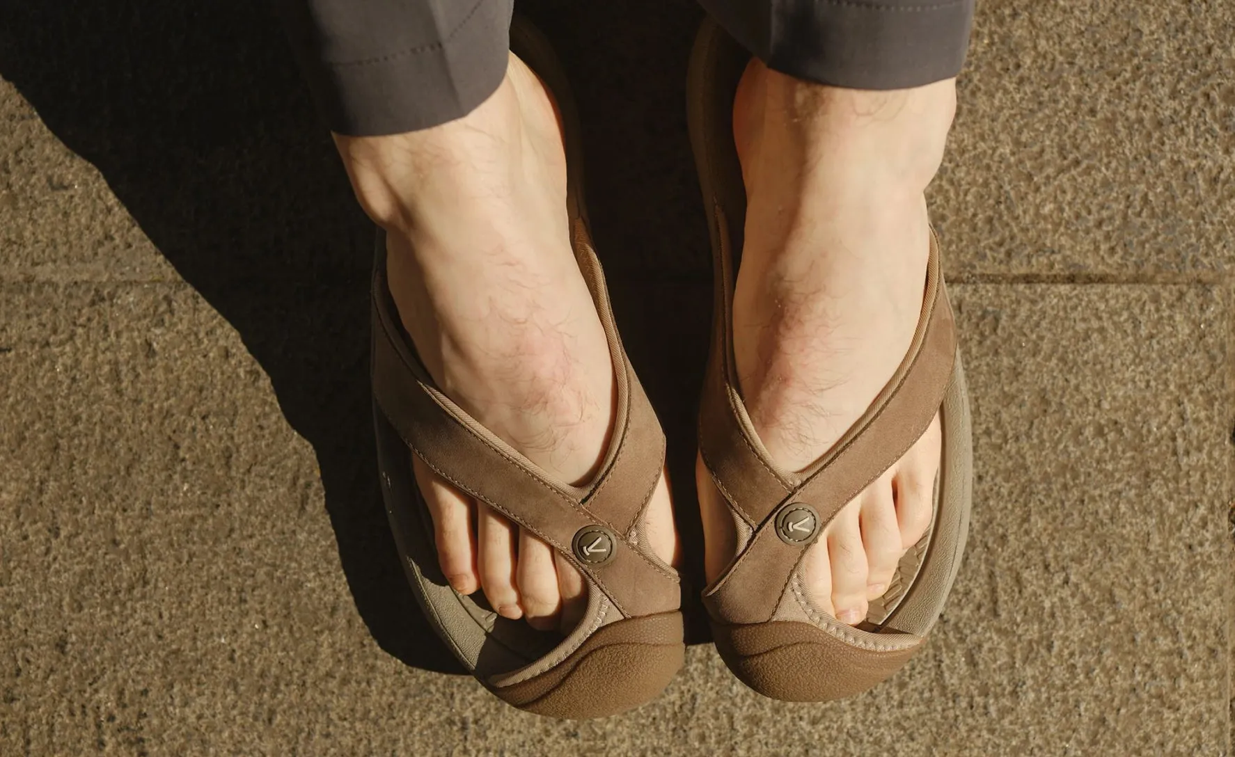 Men's Waimea Leather Flip-Flop  |  Black/Black KEEN