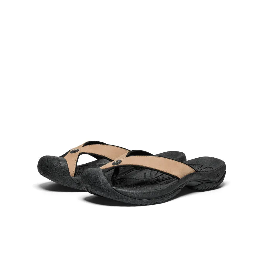 Men's Waimea Leather Flip-Flop  |  Cornstalk/Black KEEN